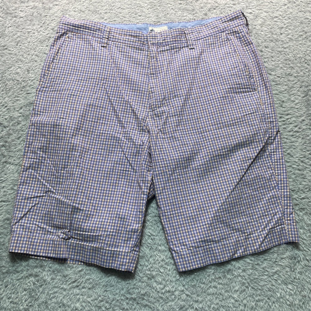 J.Crew Mens 34 Blue Orange Plaid Cotton Shorts Style 14053 SP13